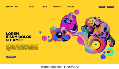Website Landing Page Background with Abstract Fluid Style
