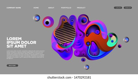 Website Landing Page Background with Abstract Fluid Style