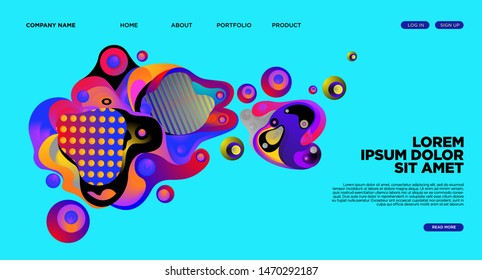 Website Landing Page Background with Abstract Fluid Style