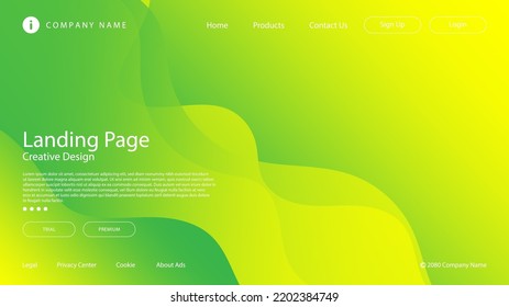 Website Landing Page Background with Vibrant Modern Green Yellow Gradient Color