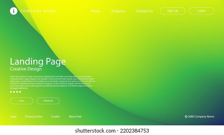 Website Landing Page Background with Vibrant Modern Green Yellow Gradient Color