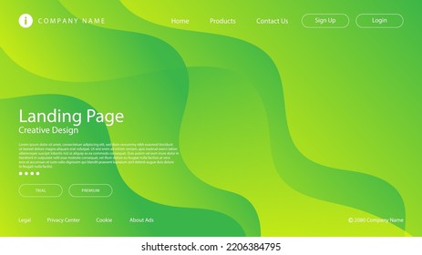 Website Landing Page Background with Vibrant Modern Green Yellow Gradient Color