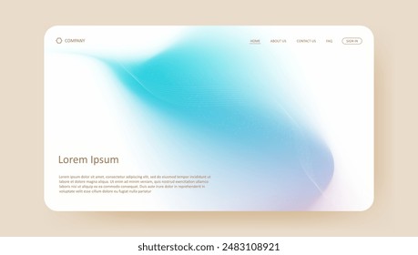 website landing page or banner template with aesthetic gradient background design