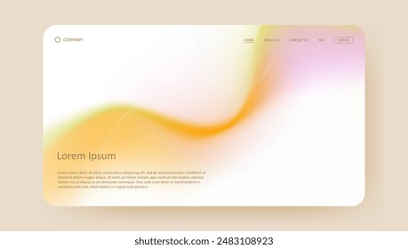 website landing page or banner template with aesthetic gradient background design