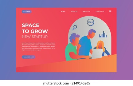 Website Landing page concept of Startup your project for website and mobile website. Illustration vector background