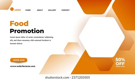 Website landing page design. Food website background. Food flyer. business promotion web banner template design