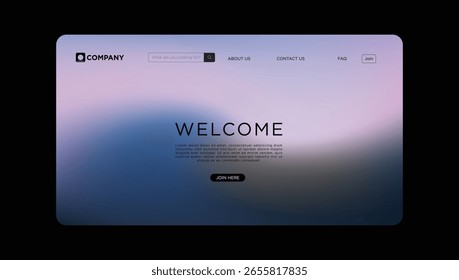 Website Landing Page Design Modern, Gradient, Welcome Message