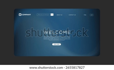 Website Landing Page Design Modern, Blue Gradient, Welcome Message