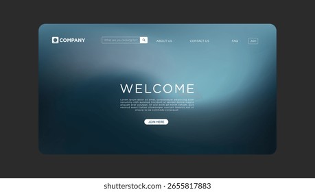 Sitio web Diseño de Landing Page Gradiente verde azulado, Mensaje de bienvenida, Unirse a Botón