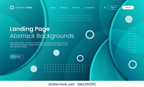 Diseño de la página de aterrizaje del sitio web con fondo abstracto 