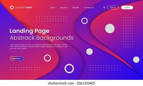 Website landing page Design Template with abstract background. Modern vector design illustration concepts for webpage, mobile website development and business presentation. Vector Illustration Graphic