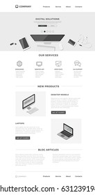 Website Landing page design vector template. Webdesign layout
