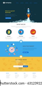 Website Landing page design vector template Flat style.
Webdesign flat with icons