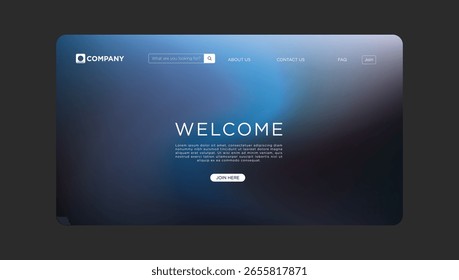 Website Landing Page Design Welcome, Blue Gradient, Company Join
