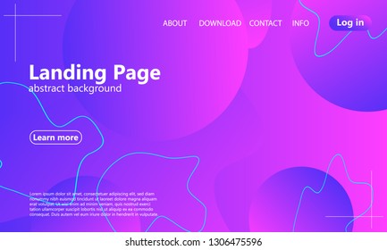 Website landing page. Fluid background. Minimal abstract cover design. Creative colorful wallpaper. Trendy gradient poster. Vector illustration.