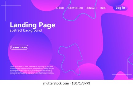 Website landing page. Fluid background. Minimal abstract cover design. Creative colorful wallpaper. Trendy gradient poster. Vector illustration.