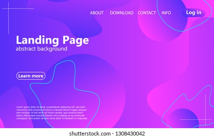 Website landing page. Fluid background. Minimal abstract cover design. Creative colorful wallpaper. Trendy gradient poster. Vector illustration.