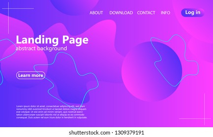 Website landing page. Fluid background. Minimal abstract cover design. Creative colorful wallpaper. Trendy gradient poster. Vector illustration.