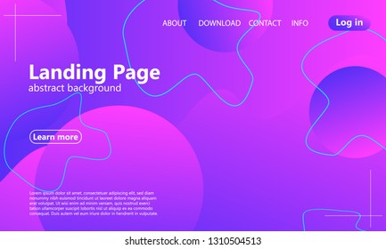 Website landing page. Fluid background. Minimal abstract cover design. Creative colorful wallpaper. Trendy gradient poster. Vector illustration.