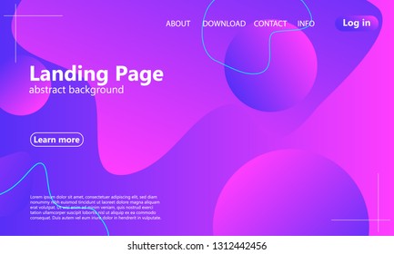 Website landing page. Fluid background. Minimal abstract cover design. Creative colorful wallpaper. Trendy gradient poster. Vector illustration.