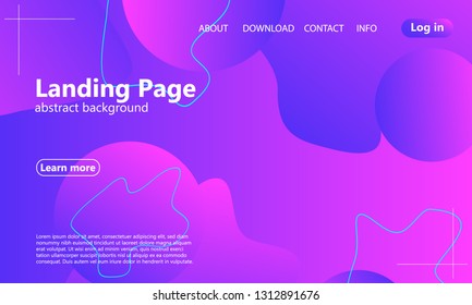 Website landing page. Fluid background. Minimal abstract cover design. Creative colorful wallpaper. Trendy gradient poster. Vector illustration.