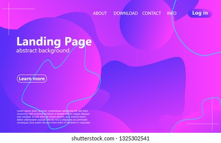 Website landing page. Fluid background. Minimal abstract cover design. Creative colorful wallpaper. Trendy gradient poster. Vector illustration.