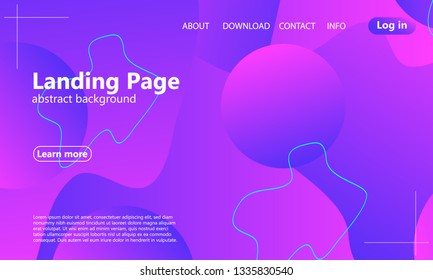 Website landing page. Fluid background. Minimal abstract cover design. Creative colorful wallpaper. Trendy gradient poster. Vector illustration.
