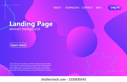 Website landing page. Fluid background. Minimal abstract cover design. Creative colorful wallpaper. Trendy gradient poster. Vector illustration.