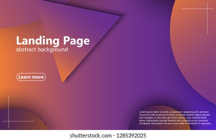Website landing page. Geometric background. Minimal abstract cover design. Creative colorful wallpaper. Trendy gradient poster. Vector illustration.