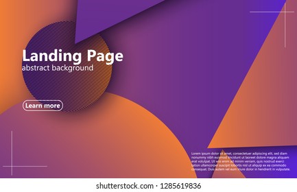 Website landing page. Geometric background. Minimal abstract cover design. Creative colorful wallpaper. Trendy gradient poster. Vector illustration.