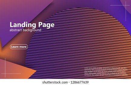 Website landing page. Geometric background. Minimal abstract cover design. Creative colorful wallpaper. Trendy gradient poster. Vector illustration.