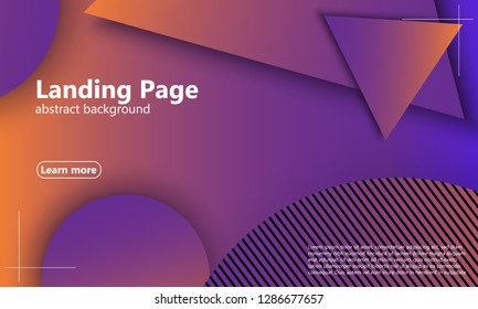 Website landing page. Geometric background. Minimal abstract cover design. Creative colorful wallpaper. Trendy gradient poster. Vector illustration.