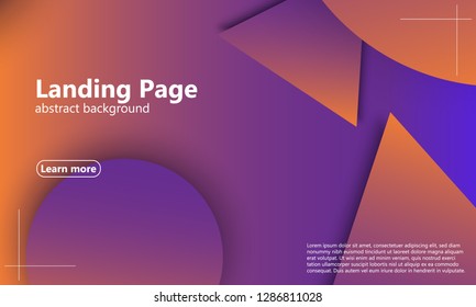 Website landing page. Geometric background. Minimal abstract cover design. Creative colorful wallpaper. Trendy gradient poster. Vector illustration.