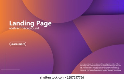 Website landing page. Geometric background. Minimal abstract cover design. Creative colorful wallpaper. Trendy gradient poster. Vector illustration.