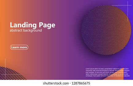 Website landing page. Geometric background. Minimal abstract cover design. Creative colorful wallpaper. Trendy gradient poster. Vector illustration.