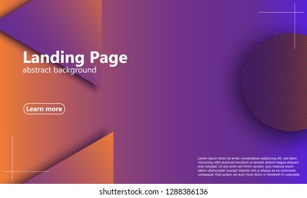 Website landing page. Geometric background. Minimal abstract cover design. Creative colorful wallpaper. Trendy gradient poster. Vector illustration.