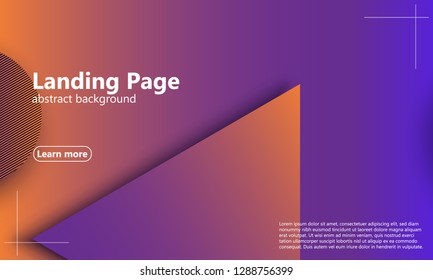 Website landing page. Geometric background. Minimal abstract cover design. Creative colorful wallpaper. Trendy gradient poster. Vector illustration.