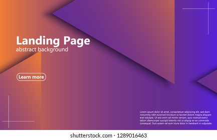 Website landing page. Geometric background. Minimal abstract cover design. Creative colorful wallpaper. Trendy gradient poster. Vector illustration.