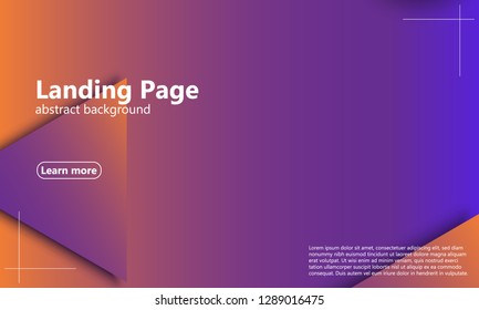 Website landing page. Geometric background. Minimal abstract cover design. Creative colorful wallpaper. Trendy gradient poster. Vector illustration.