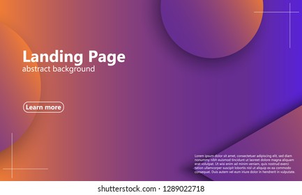 Website landing page. Geometric background. Minimal abstract cover design. Creative colorful wallpaper. Trendy gradient poster. Vector illustration.