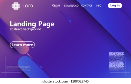 Website landing page. Geometric background. Minimal abstract cover design. Creative colorful wallpaper. Trendy gradient poster. Vector illustration.