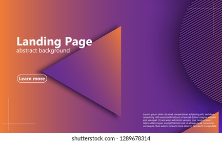 Website landing page. Geometric background. Minimal abstract cover design. Creative colorful wallpaper. Trendy gradient poster. Vector illustration.