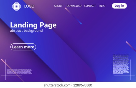Website landing page. Geometric background. Minimal abstract cover design. Creative colorful wallpaper. Trendy gradient poster. Vector illustration.