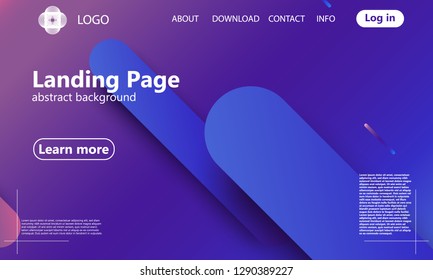 Website landing page. Geometric background. Minimal abstract cover design. Creative colorful wallpaper. Trendy gradient poster. Vector illustration.
