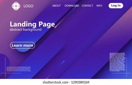 Website landing page. Geometric background. Minimal abstract cover design. Creative colorful wallpaper. Trendy gradient poster. Vector illustration.