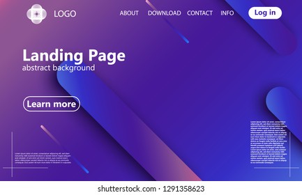 Website landing page. Geometric background. Minimal abstract cover design. Creative colorful wallpaper. Trendy gradient poster. Vector illustration.