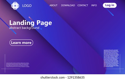 Website landing page. Geometric background. Minimal abstract cover design. Creative colorful wallpaper. Trendy gradient poster. Vector illustration.