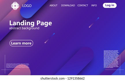 Website landing page. Geometric background. Minimal abstract cover design. Creative colorful wallpaper. Trendy gradient poster. Vector illustration.