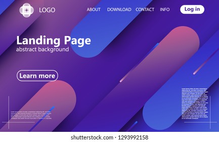 Website landing page. Geometric background. Minimal abstract cover design. Creative colorful wallpaper. Trendy gradient poster. Vector illustration.