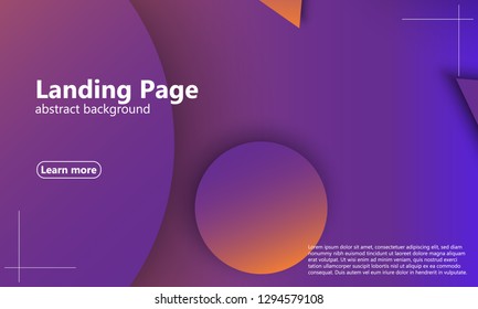 Website landing page. Geometric background. Minimal abstract cover design. Creative colorful wallpaper. Trendy gradient poster. Vector illustration.